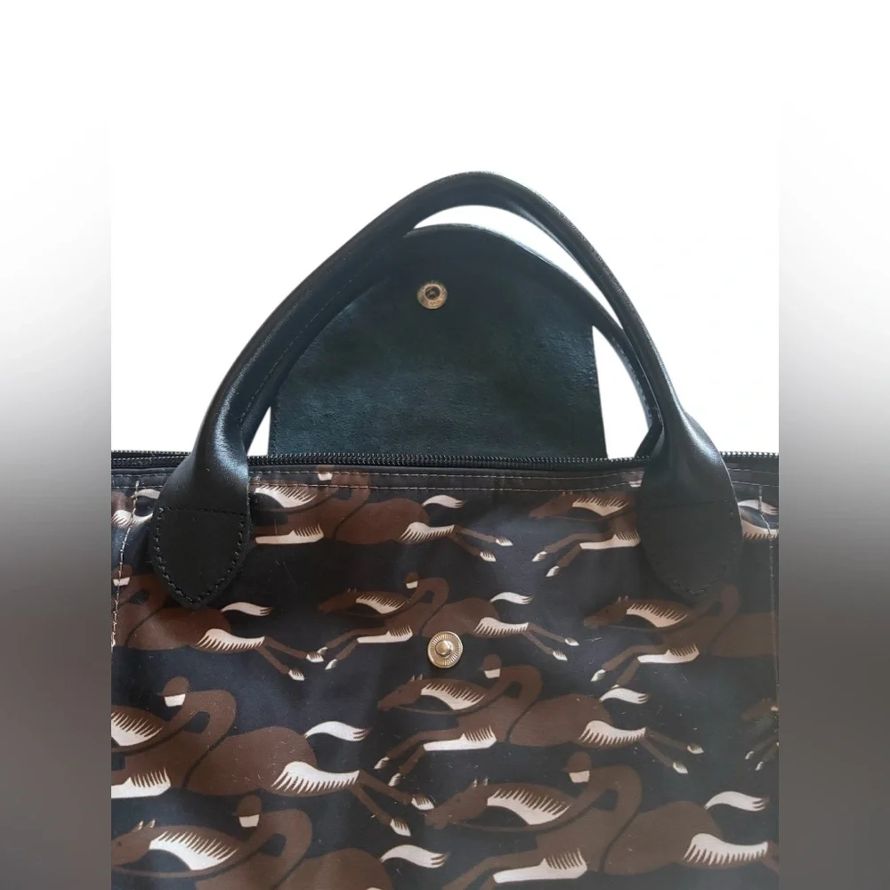 Longchamp Le Pliage Oversized Horse Print Nylon Travel Tote Bag - NWT